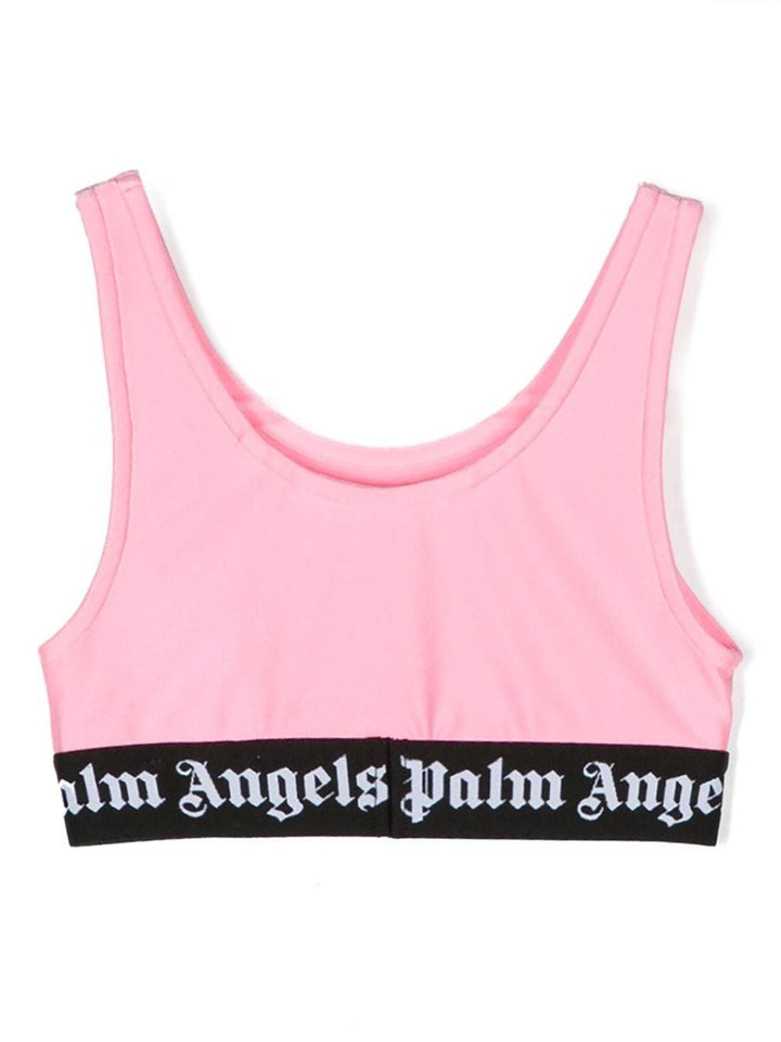 Top bambina fucsia/nero