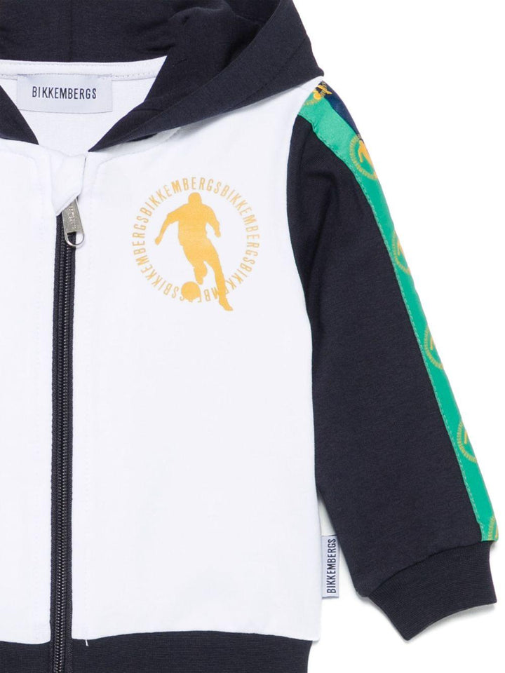 felpa bianco/blu neonato
