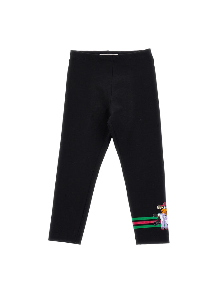 Leggings neri bambina con stampa 'Duffy Duck' 11B4172201 0050 Monnalisa kids 