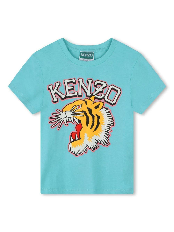 T-shirt turchese bambino K60836 751 KENZO KIDS 