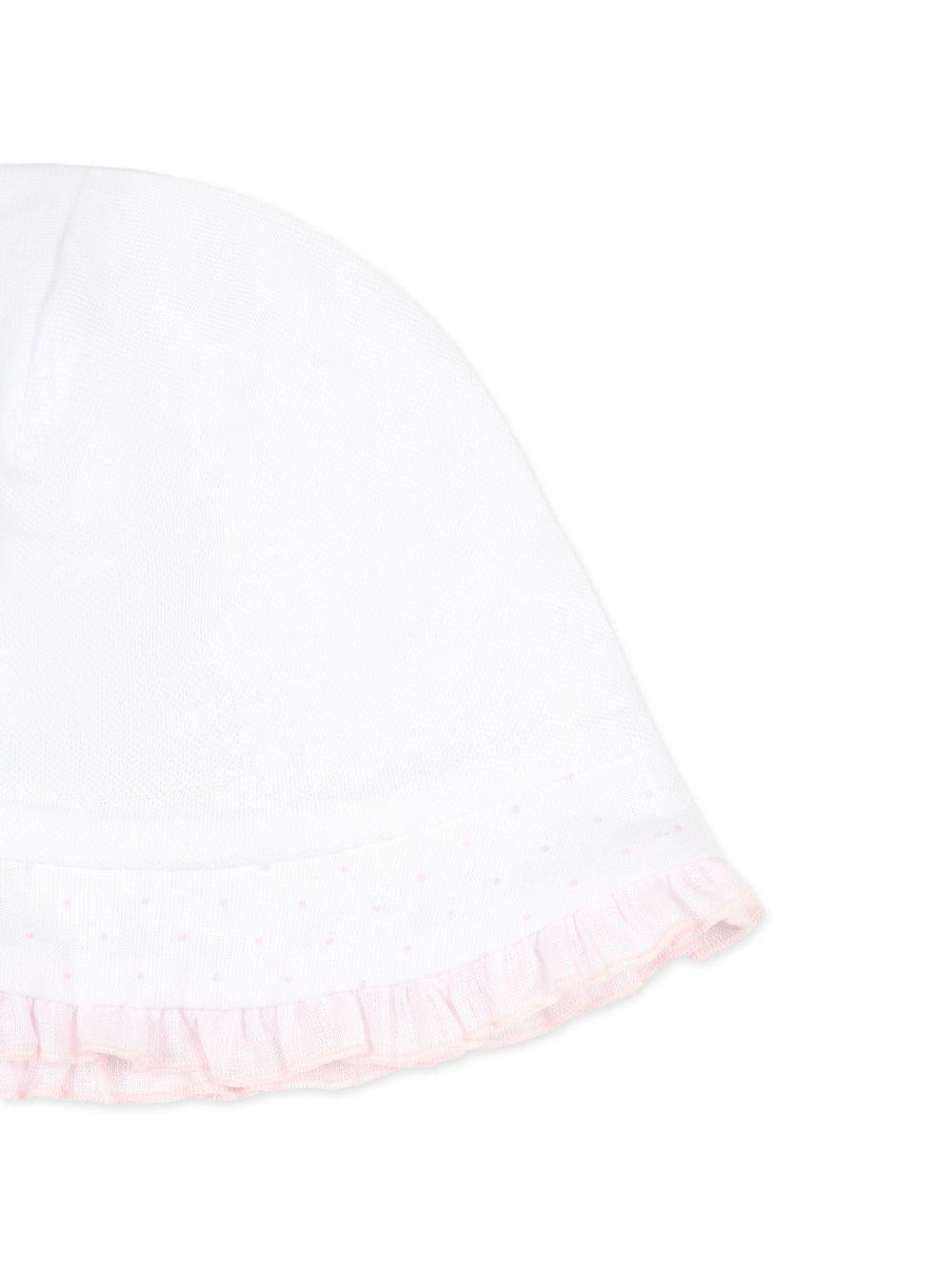 Cuffia bianca/rosa neonata
