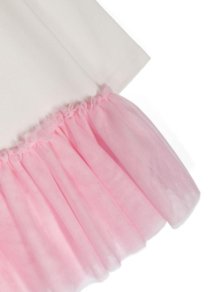 Abito bianco/rosa neonata 39D9014000 0190 Monnalisa kids 