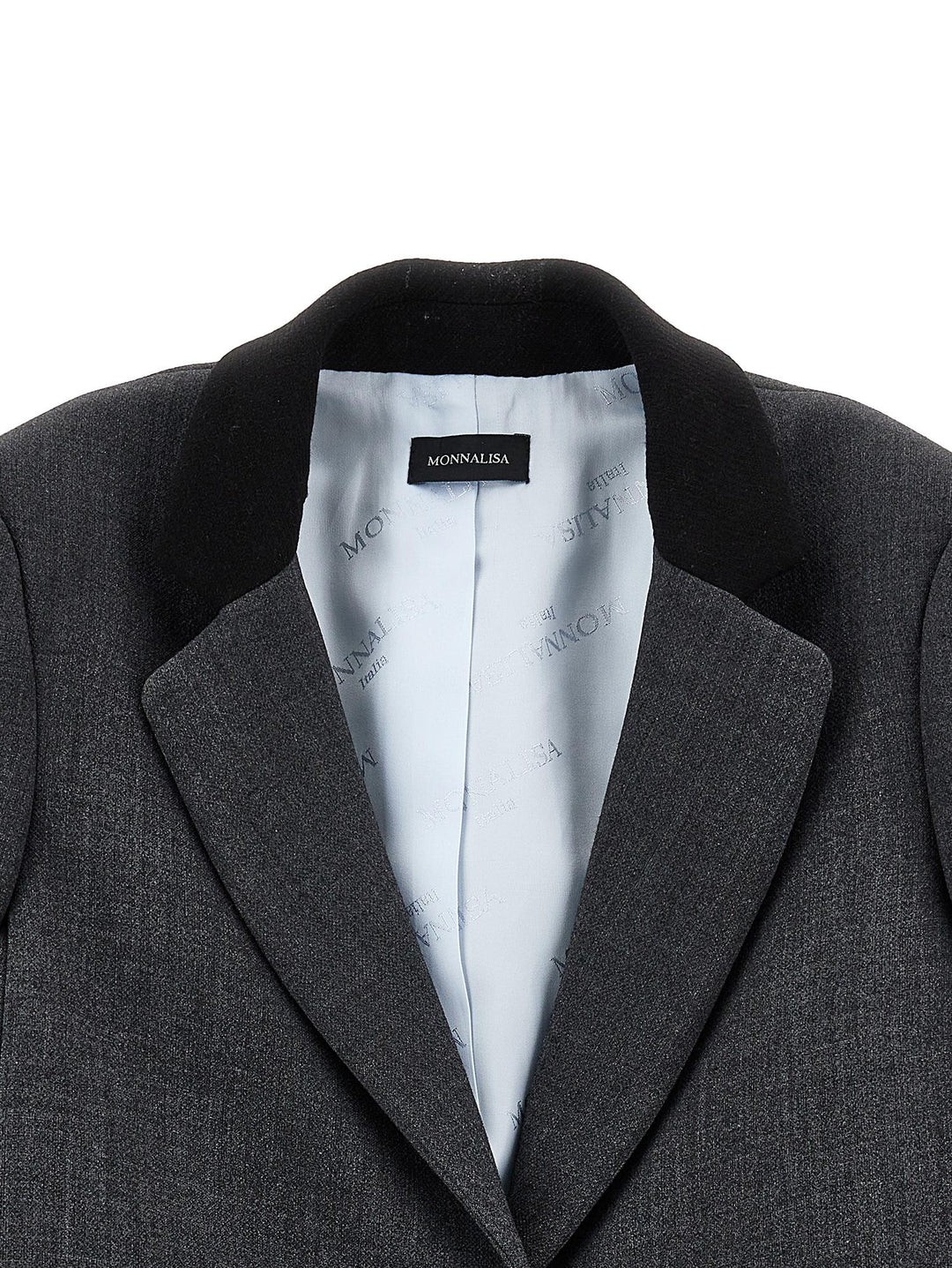 Giacca grigia e nera bambina con taglio classico 41B1012305 3050 Monnalisa kids 