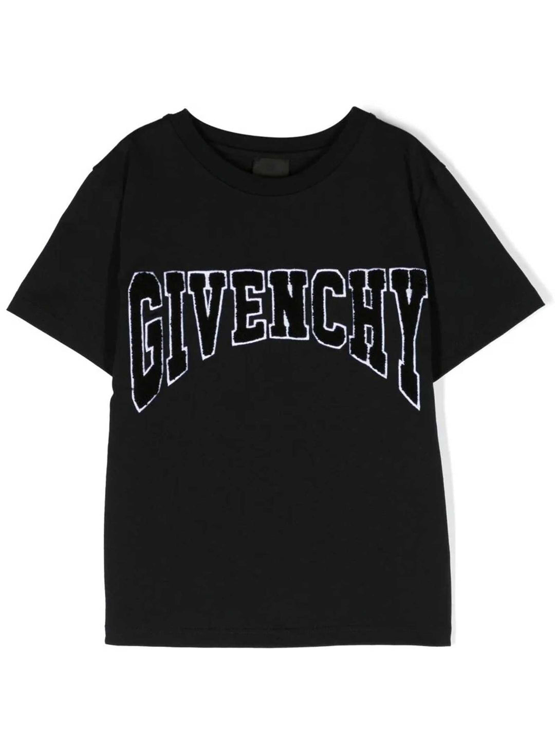 T-shirt nera bambino con applicazione H25452 09B Givenchy Kids 