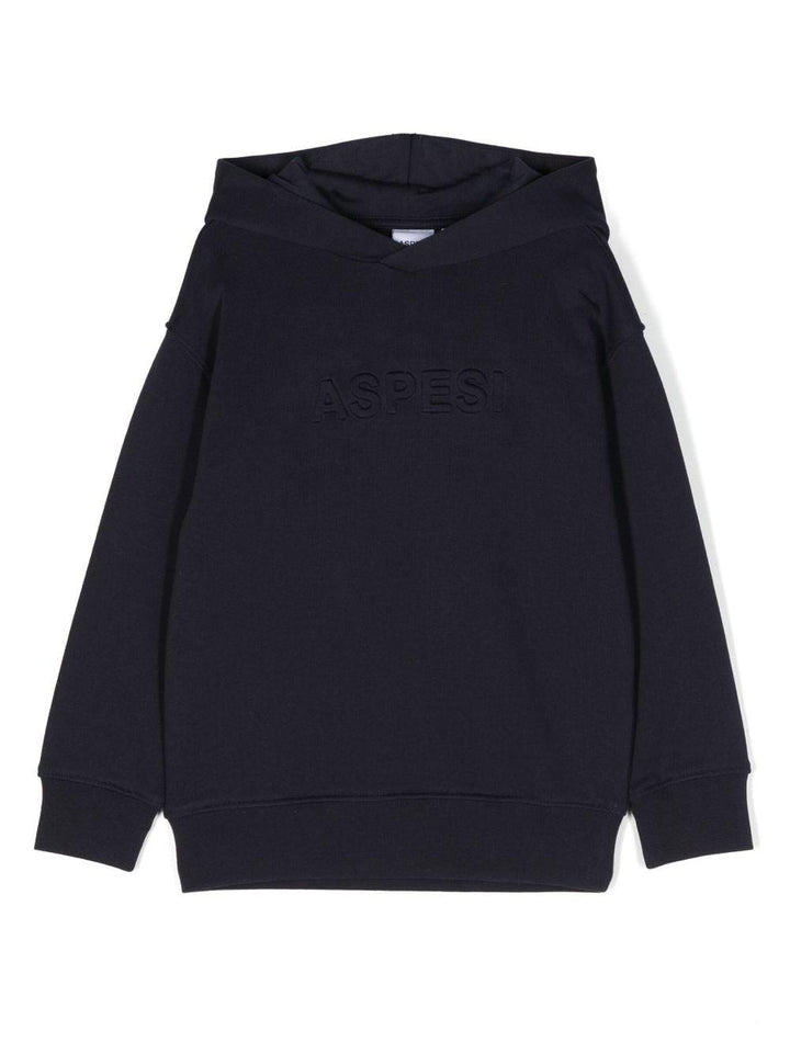 Felpa blu navy unisex con logo
