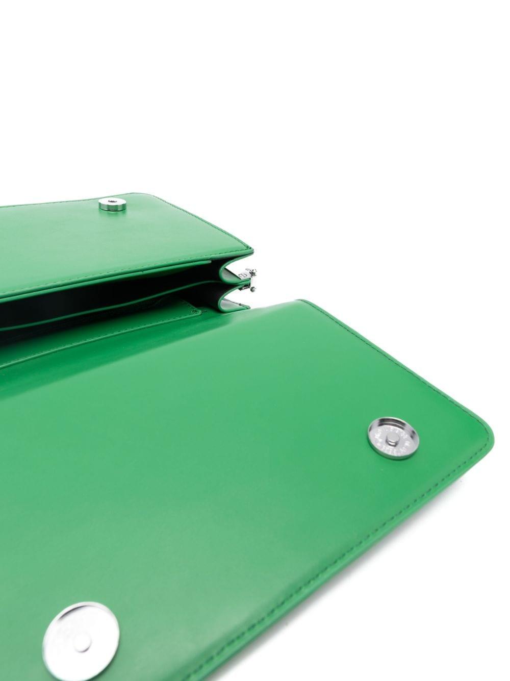 Borsa verde bambina a spalla con logo goffrato 17B0112755 0026 Monnalisa kids 