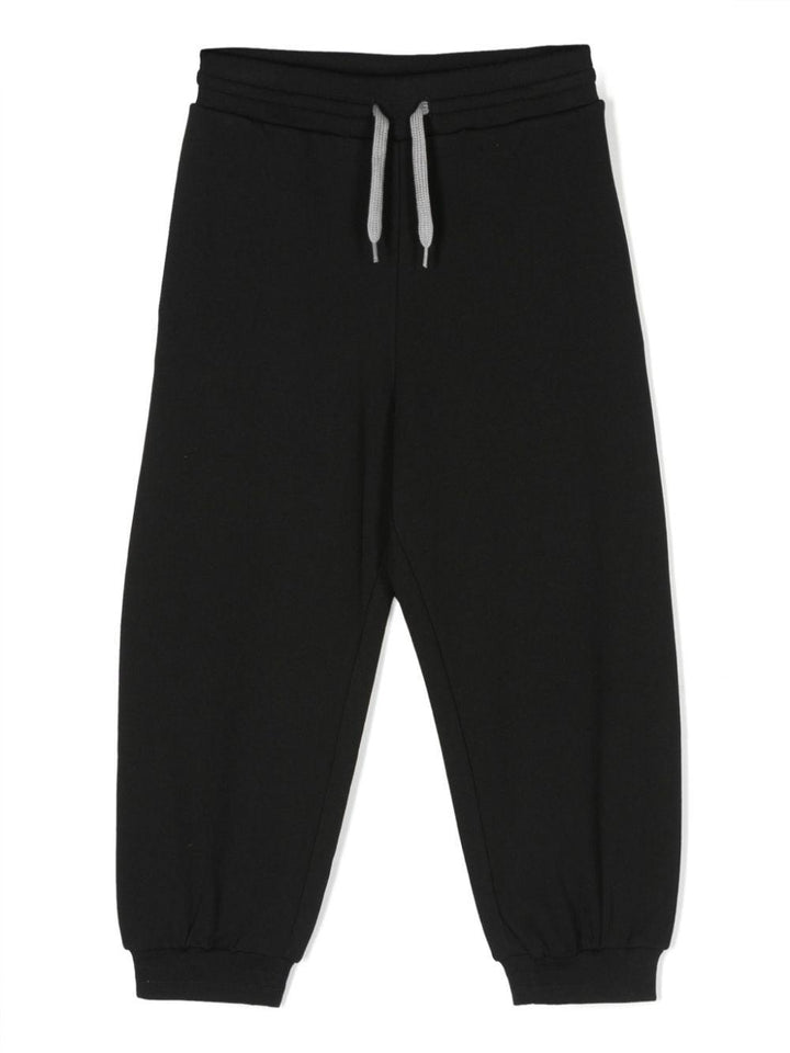 Pantaloni sportivi bambino neri con coulisse bianca