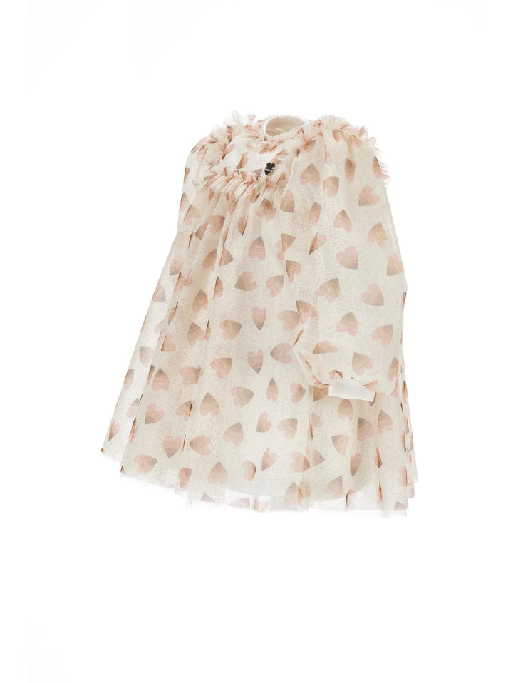 Abito beige neonata con stampa