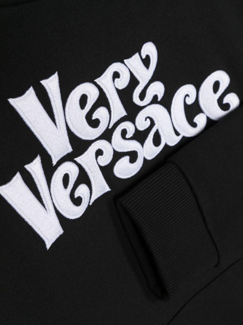 Felpa nera bambina con stampa 10073591A09002 2B020 VERSACE 