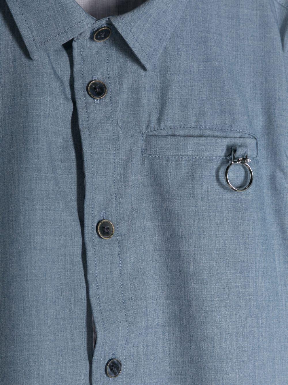 Camicia blu acciaio bambino con logo