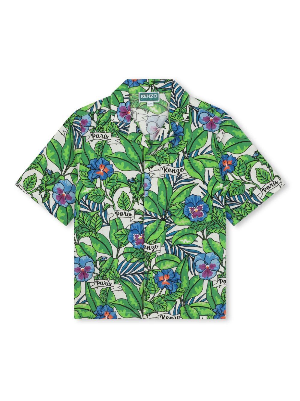 Camicia verde bambino K60292 66F KENZO KIDS 