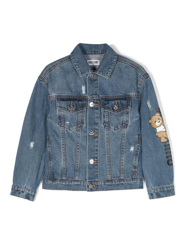 Giacca bambino blu HUS04JL0E20 40302 MOSCHINO KIDS 