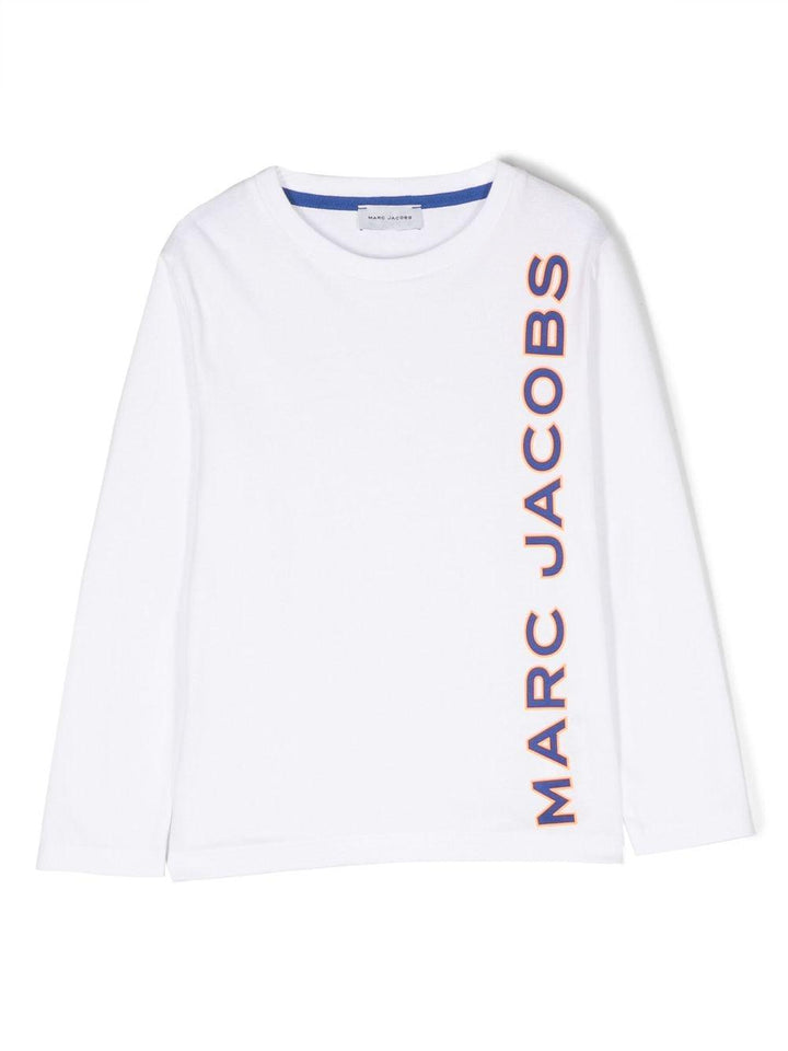 T-shirt bianca bambino con maniche lunghe e stampa W25602 10P Marc Jacobs Kids 
