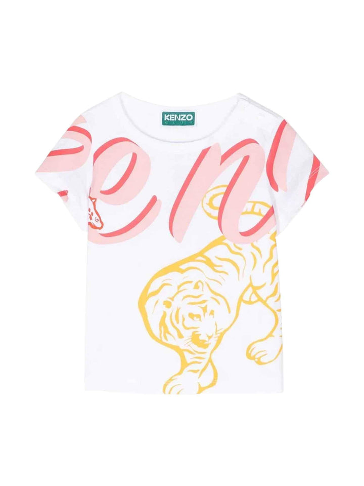 T-shirt bianca neonata K05476 10P KENZO KIDS 
