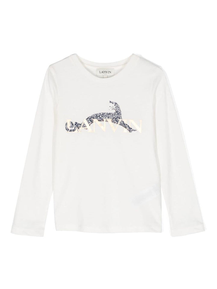 T-shirt bianca cloud bambina con stampa