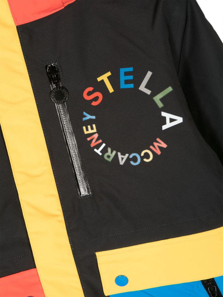 Giacca nera e multicolor bambino con logo