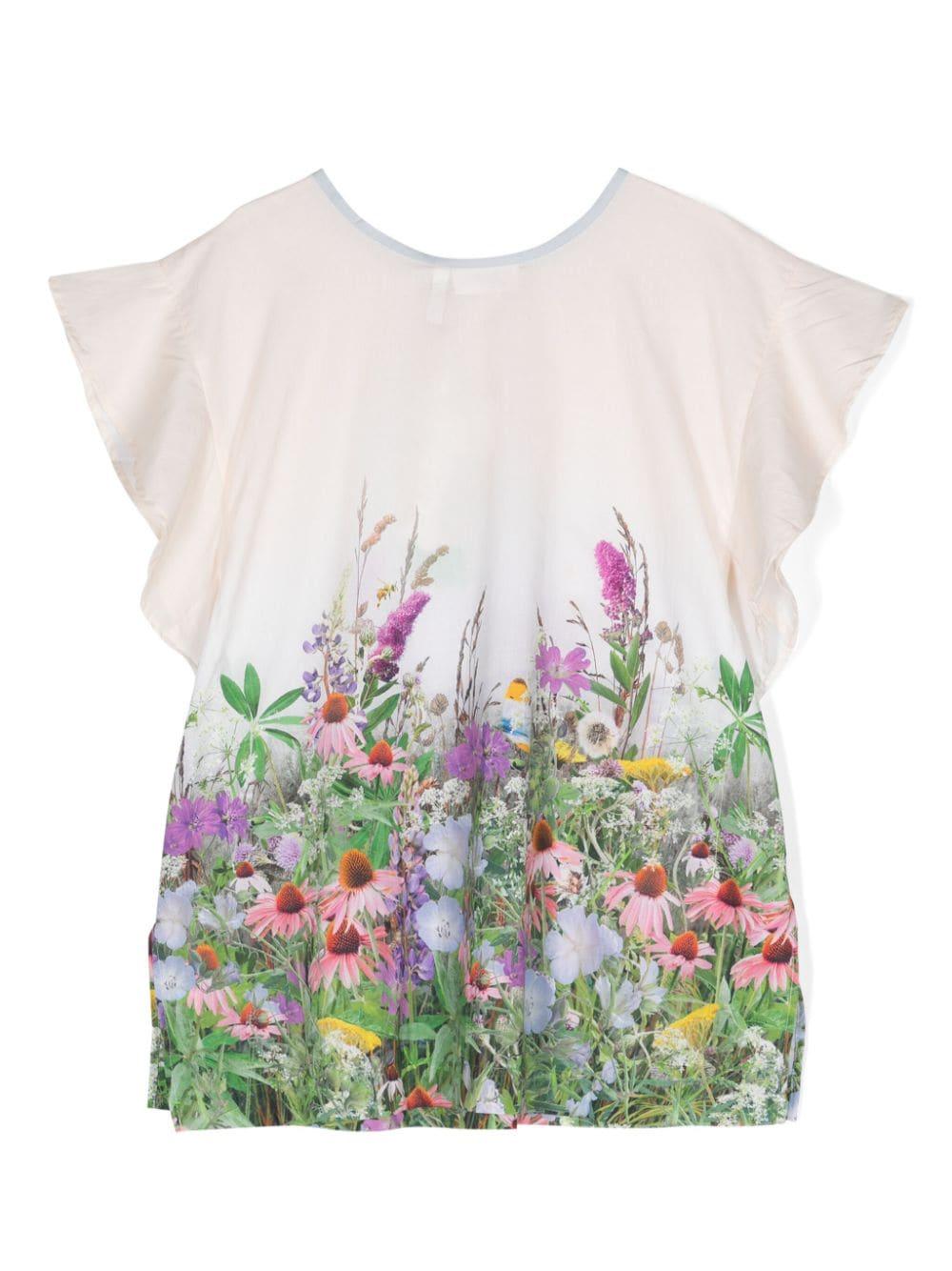 Abito bianco/multicolor bambina