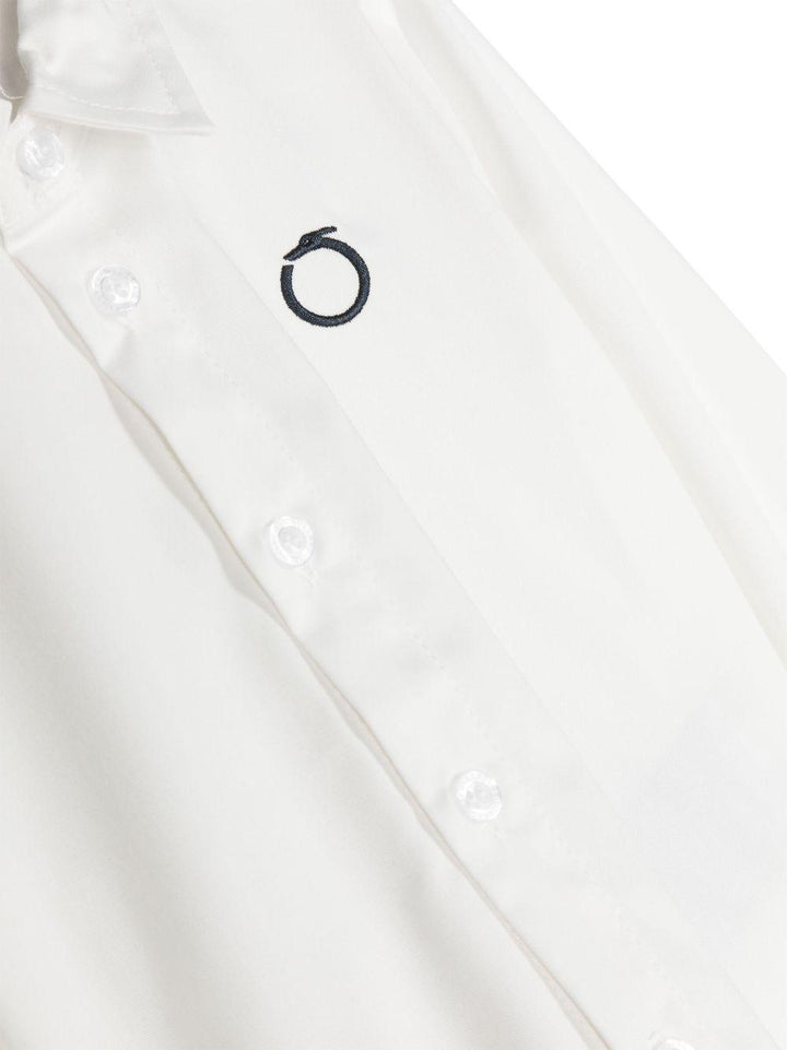 Camicia bianco latte unisex con ricamo