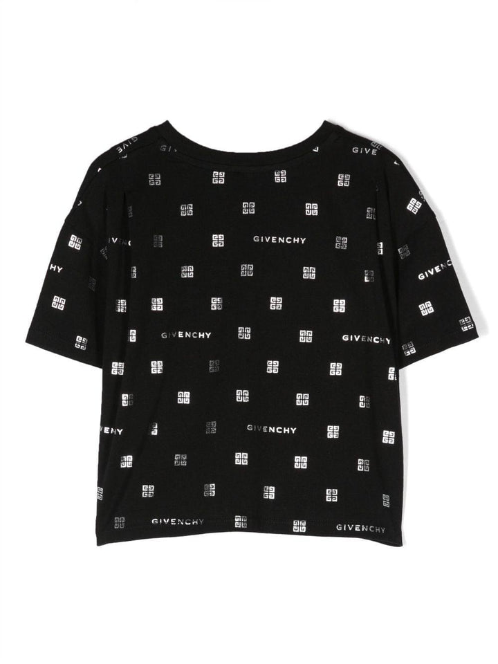 T-shirt nera bambina con stampa bianca H15344 09B Givenchy Kids 