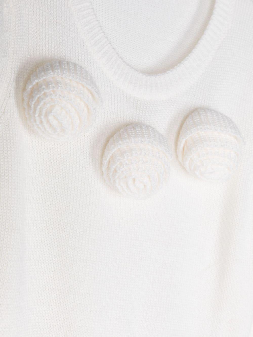 Maglione bianco bambina con applicazione a fiori