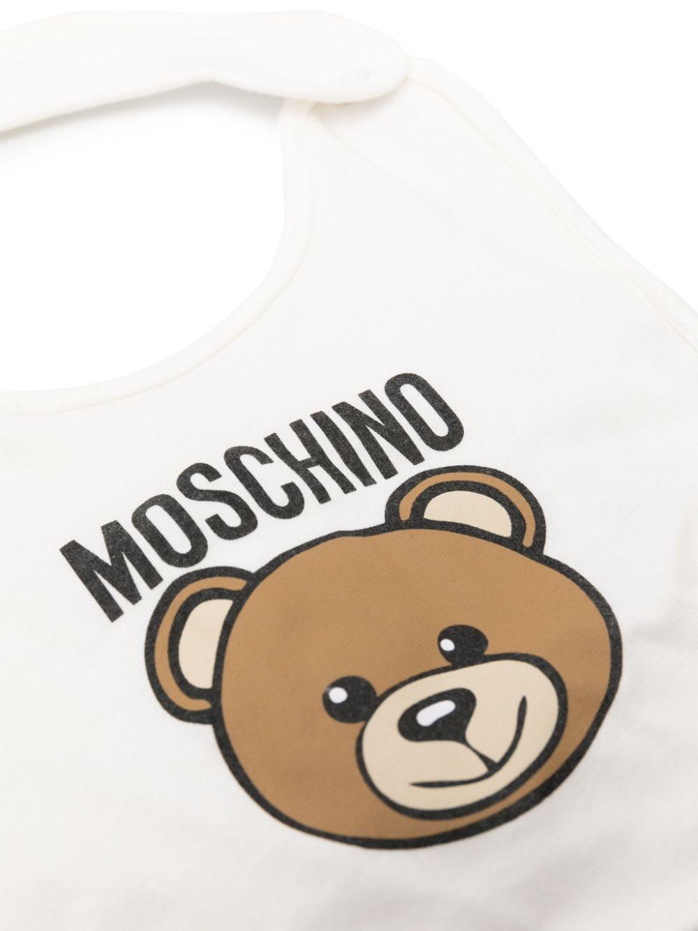 Set tutina bianca neonato MUY067LCA19 10063 MOSCHINO KIDS 