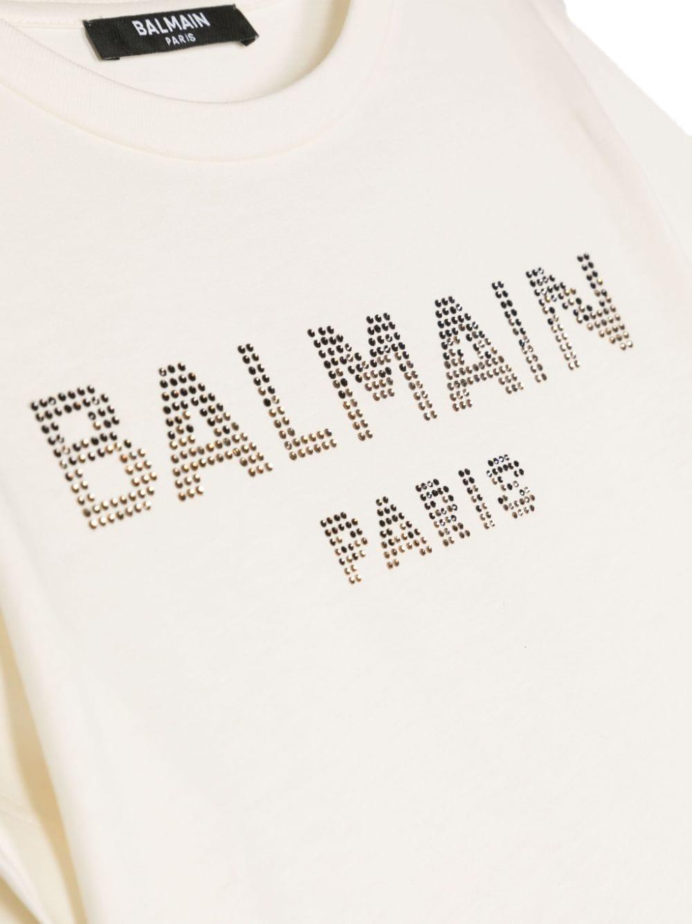 T-shirt bianco opaco bambina con logo