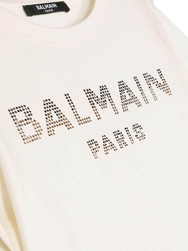 T-shirt bianco opaco bambina con logo