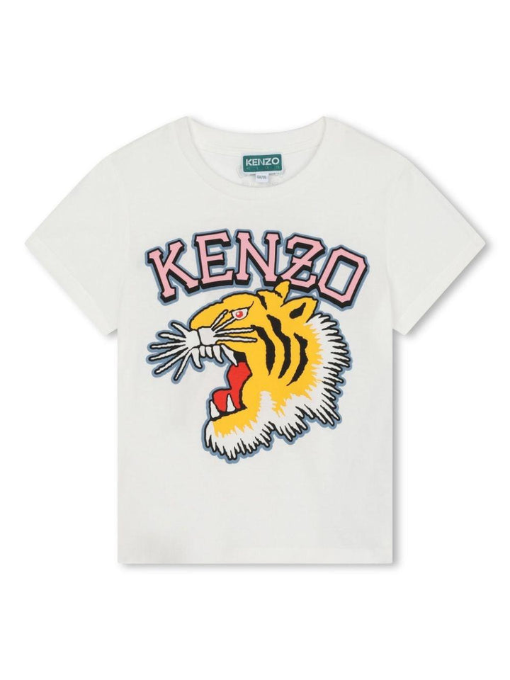 t-shirt bianca bambina K60264 12P KENZO KIDS 