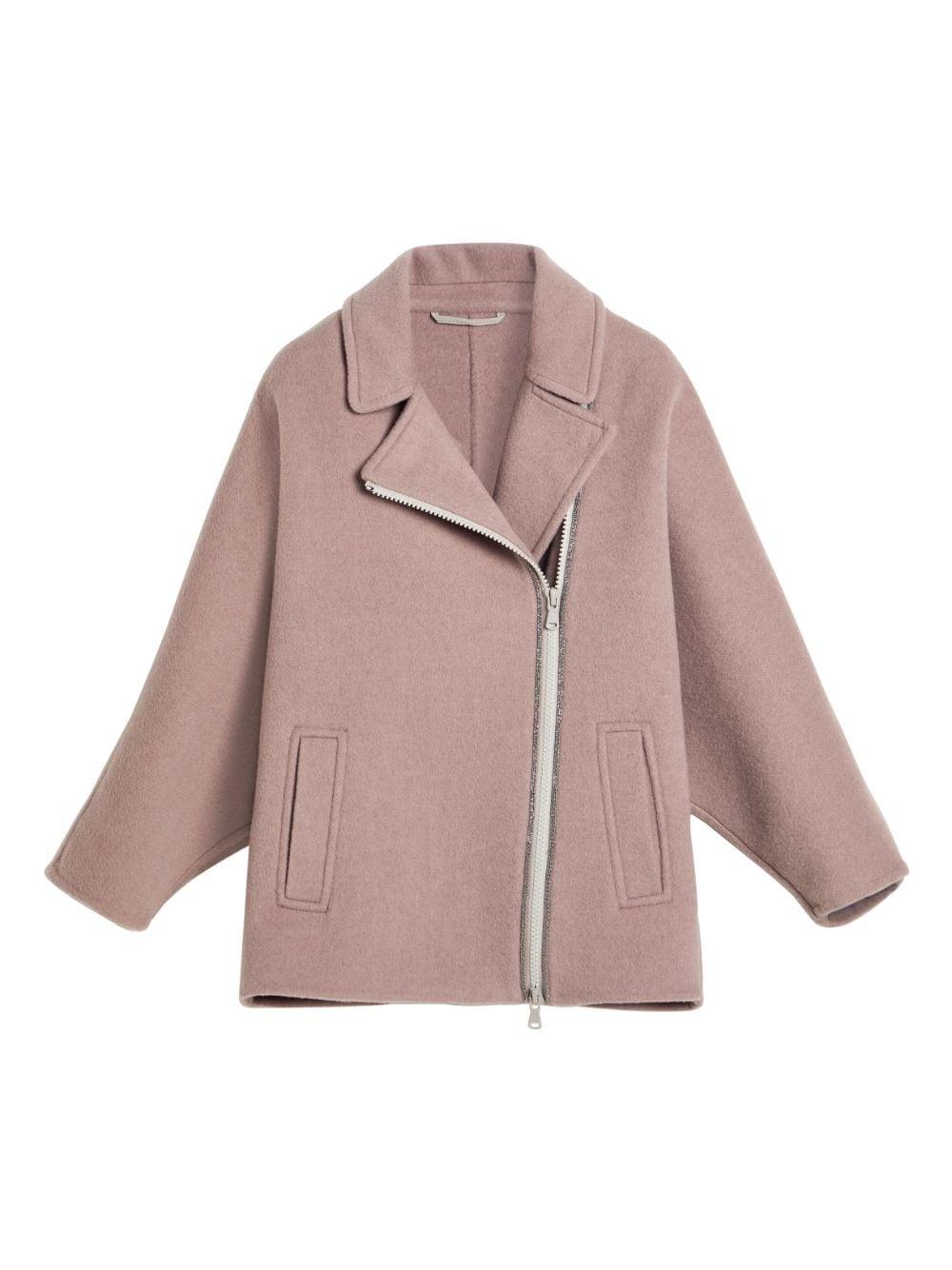 Giacca biker rosa bambina