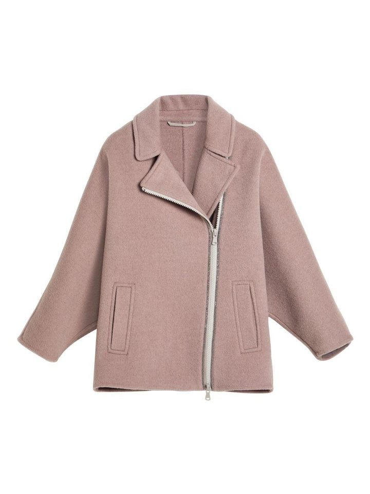 Giacca biker rosa bambina