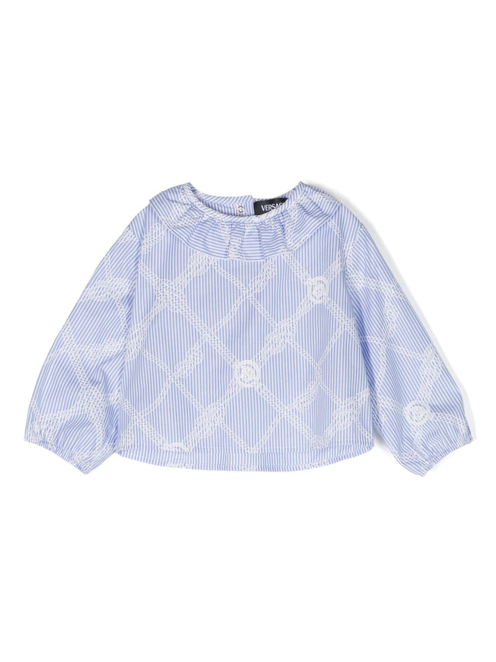 Blusa blu/bianca neonata