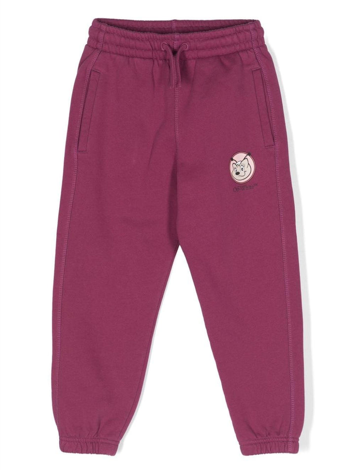 Pantaloni sportivi fucsia bambina con stampa
