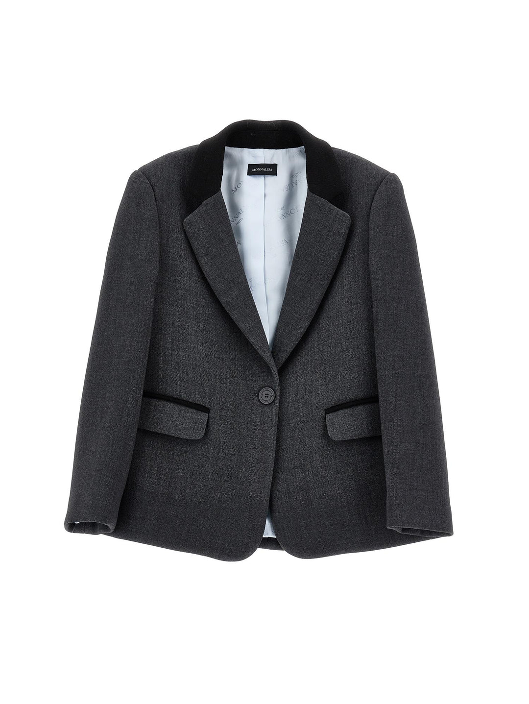 Giacca grigia e nera bambina con taglio classico 41B1012305 3050 Monnalisa kids 