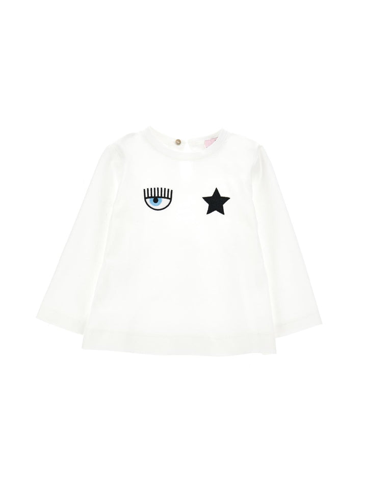Maglia bianca con applicazioni