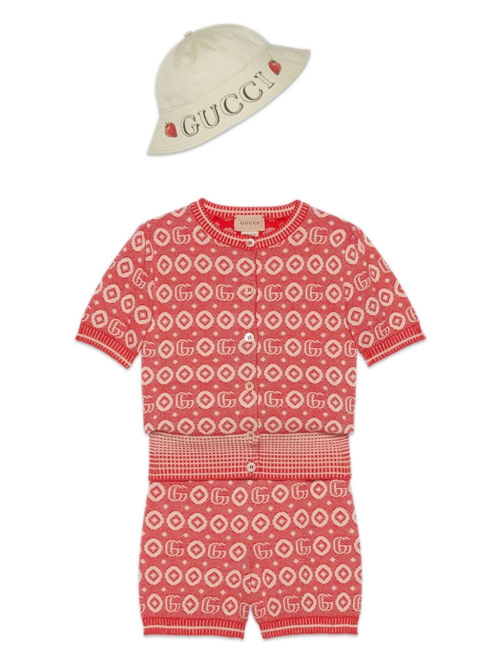 Shorts rosso/beige bambina