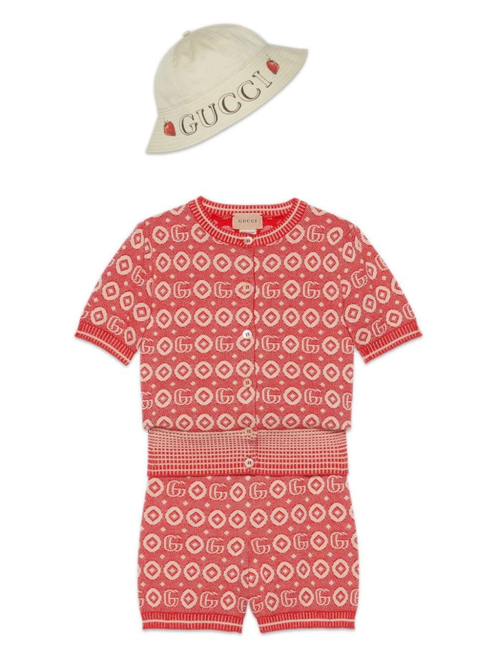Shorts rosso/beige bambina