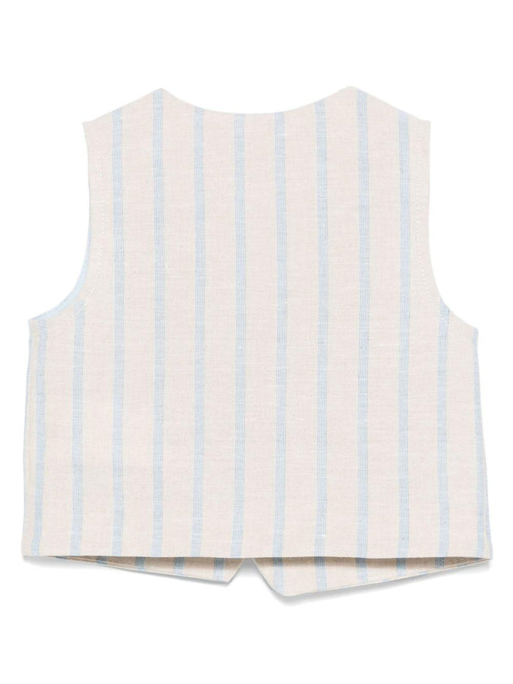 gilet beige/celeste neonato