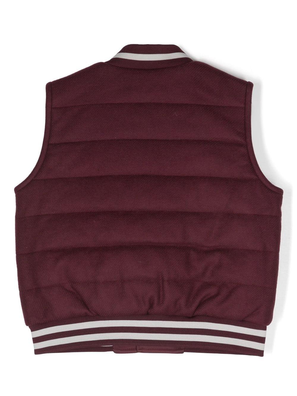 Gilet viola scuro bambino con logo