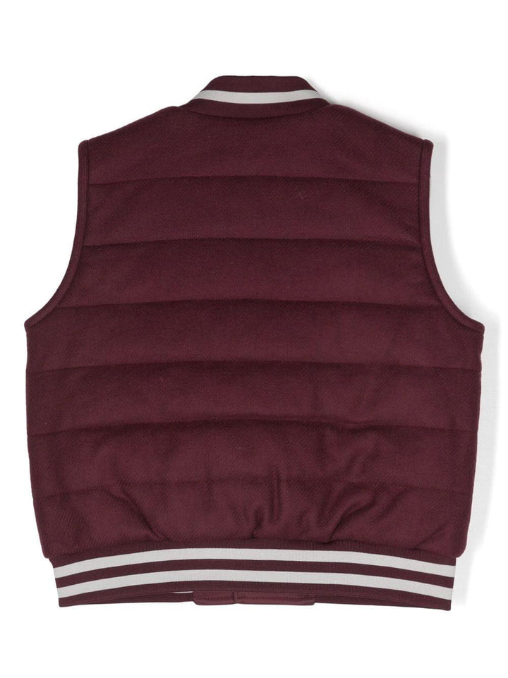 Gilet viola scuro bambino con logo
