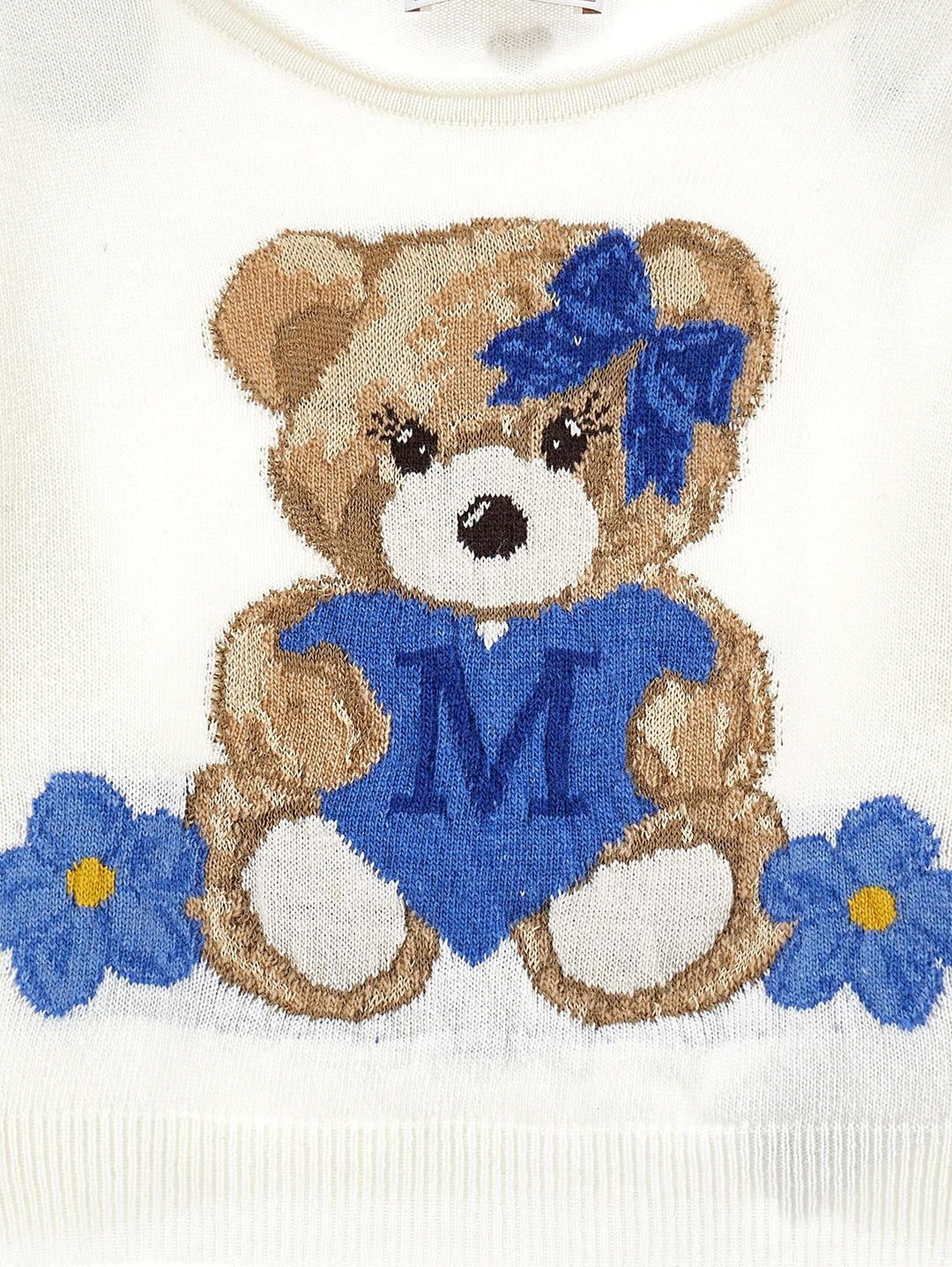 Maglia bianca bambina con ricamo multicolor