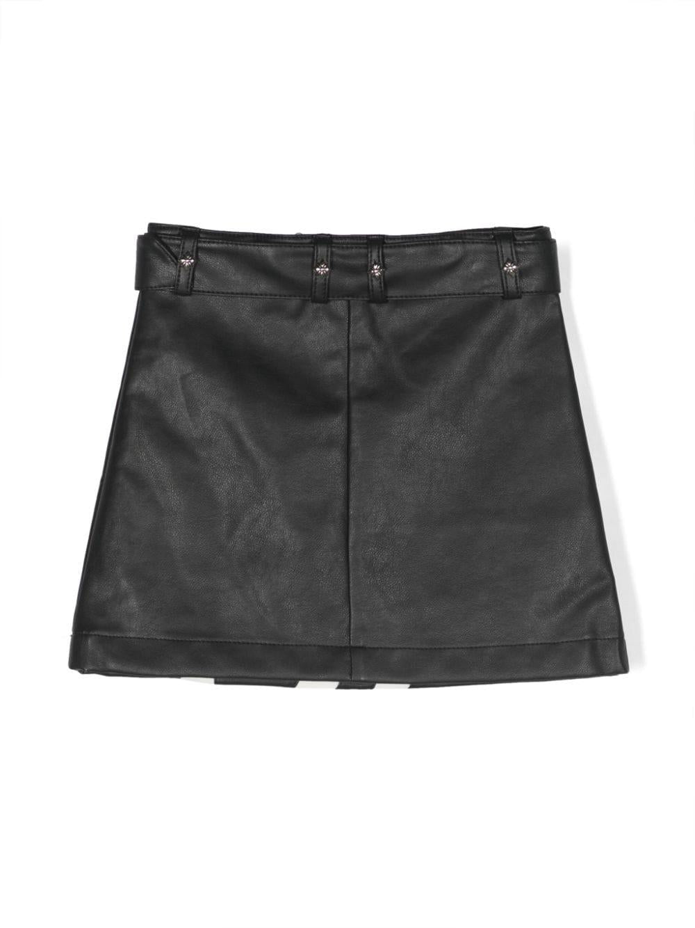 Gonna nera bambina con ricamo logo