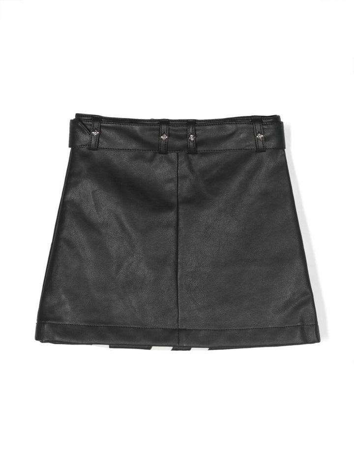 Gonna nera bambina con ricamo logo