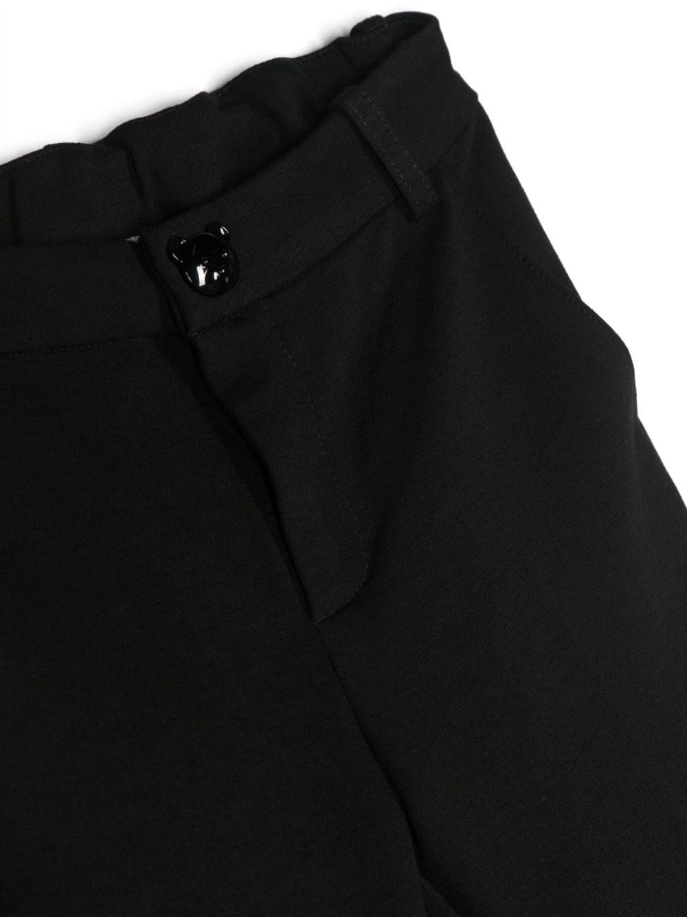 Pantaloni neri bambina con ricamo