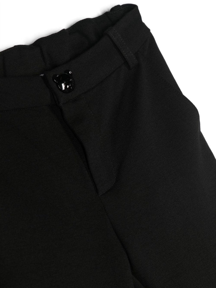 Pantaloni neri bambina con ricamo