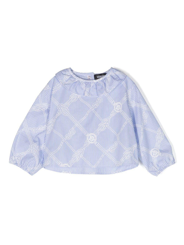 Blusa blu/bianca neonata