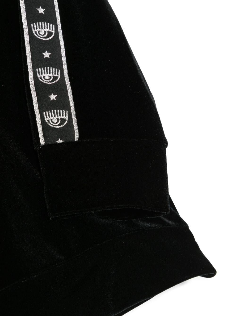 Felpa nera bambina con logo laterale