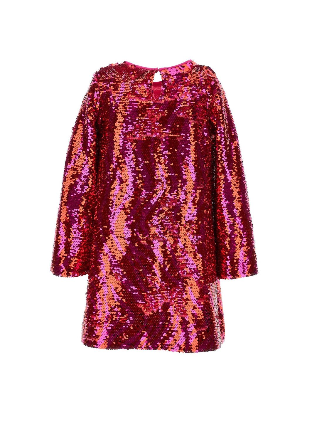 Abito rosso sangue e fucsia con paillettes bambina