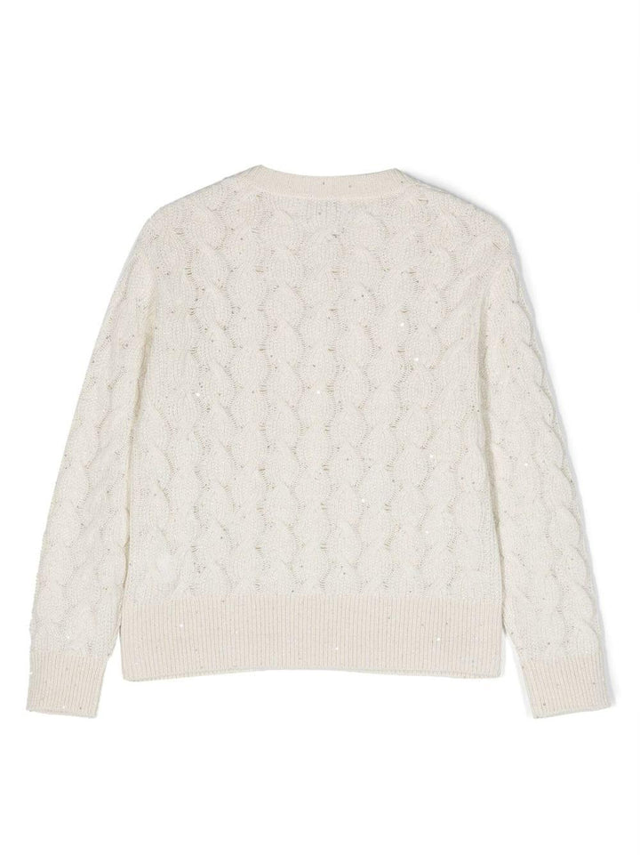 Maglione bianco avorio bambina