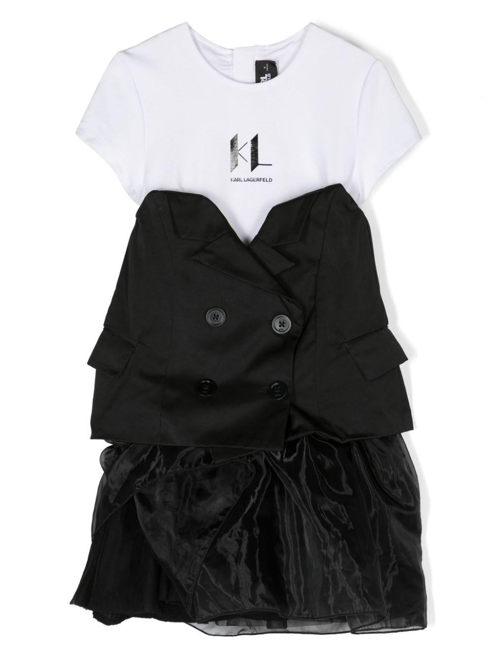 abito bianco/nero bambina Z30086 M41 Karl lagerfeld kids 