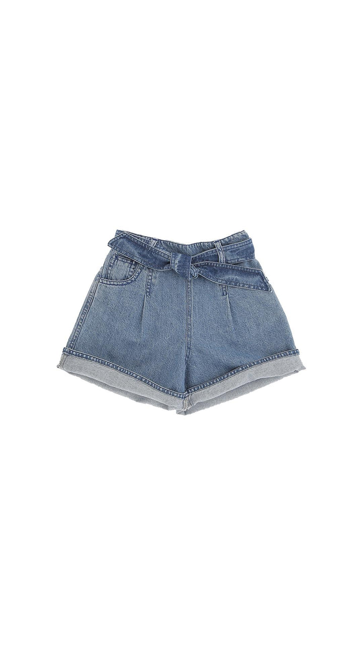 Shorts blu denim bambina